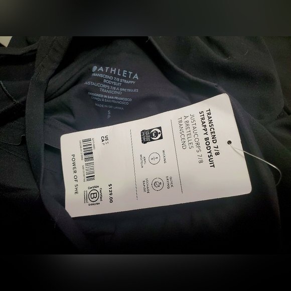 NWT Black Athleta Transcend 7/8 Strappy Bodysuit Size S - Picture 5 of 5